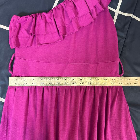 Derek Heart Purple One-Shoulder Ruffle Dress – Flowy Mini Dress Size M - Picture 4 of 5